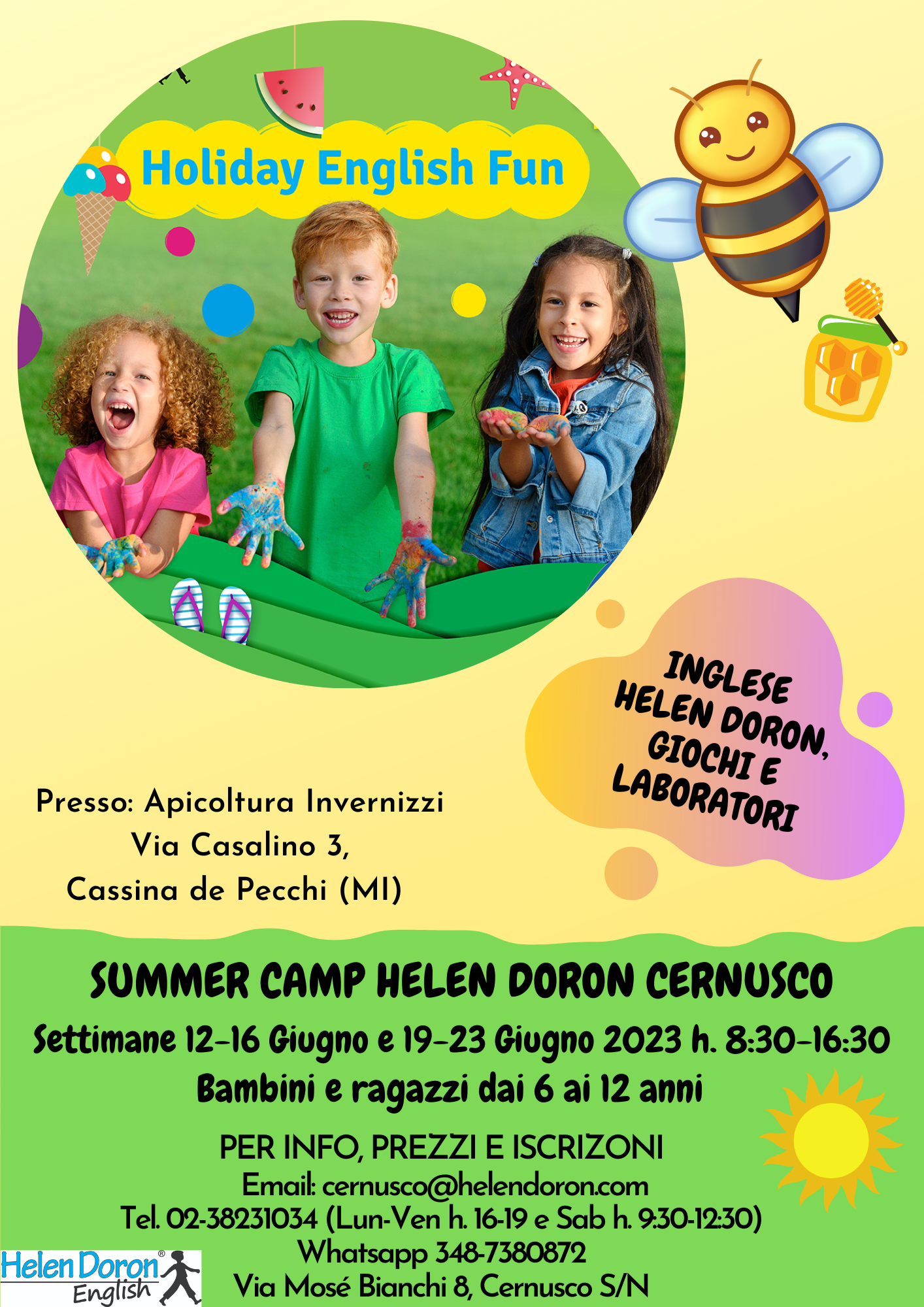 Scopri di più sull'articolo SONO APERTE LE ISCRIZIONI AI SUMMER CAMP HOLIDAY FUN 2023 – HELEN DORON CERNUSCO
